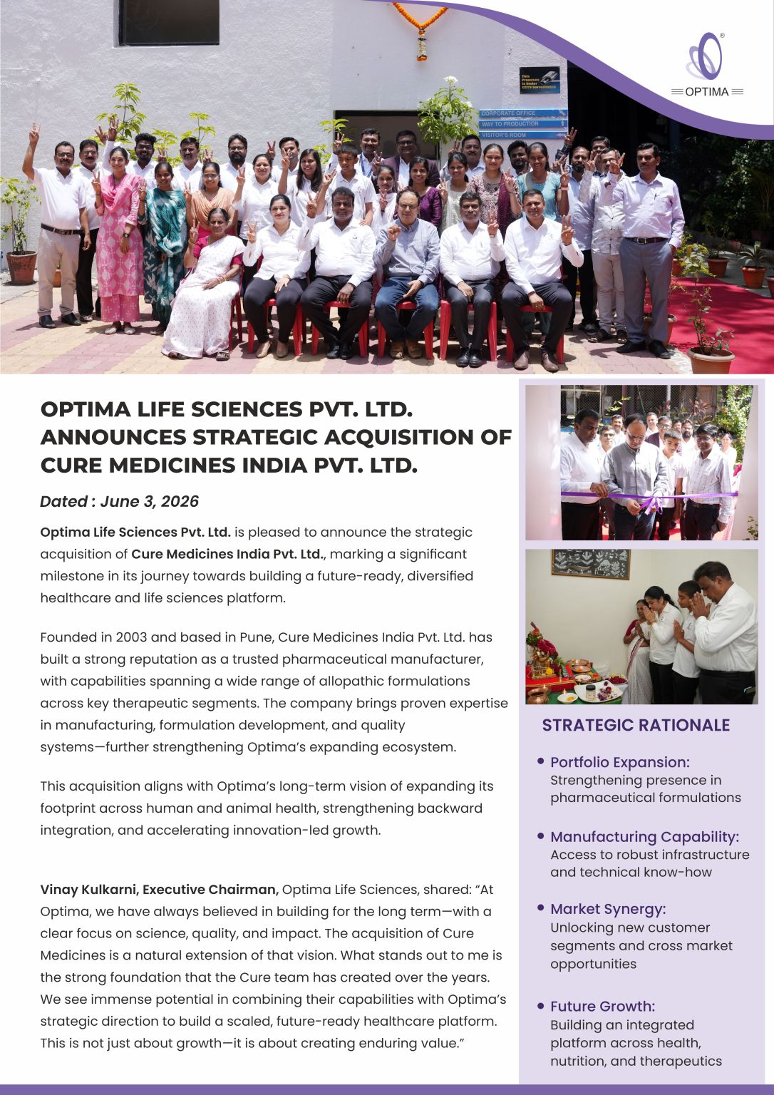 Cure Medicines acquisition